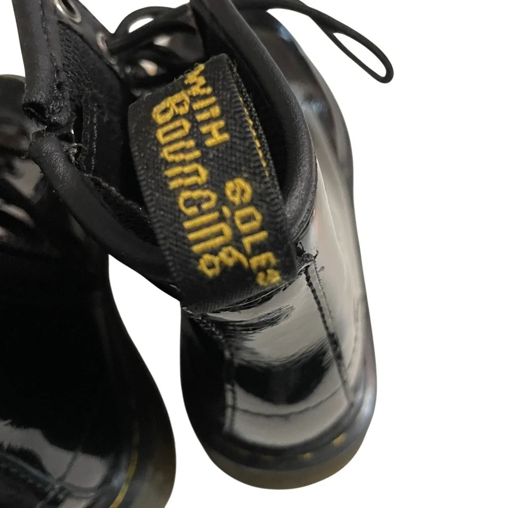 Doc Martens 12  Patent Leather Coated For Shine Inner Ankle Zip 1460J